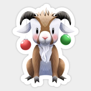 Cute Christmas Goat Sticker